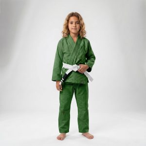 Kids Girls Premium Green Jiu Jitsu Gi – Built for Confidence, Comfort & Performance